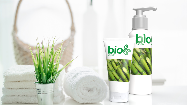 Badszene mit Handtuch Pflanze